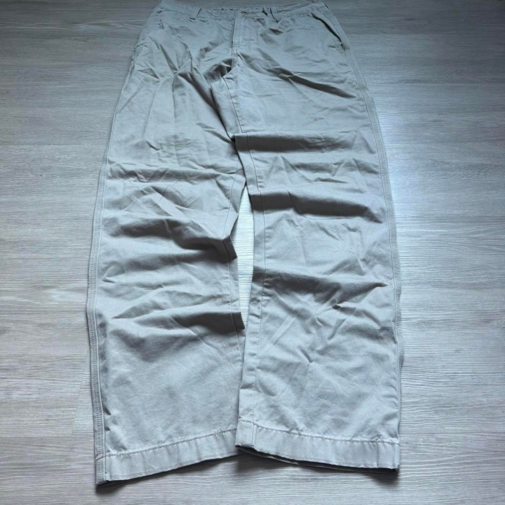 30x31 Beige Straight Wide Leg Skater Pants Y2K Grunge Vintage 2000s